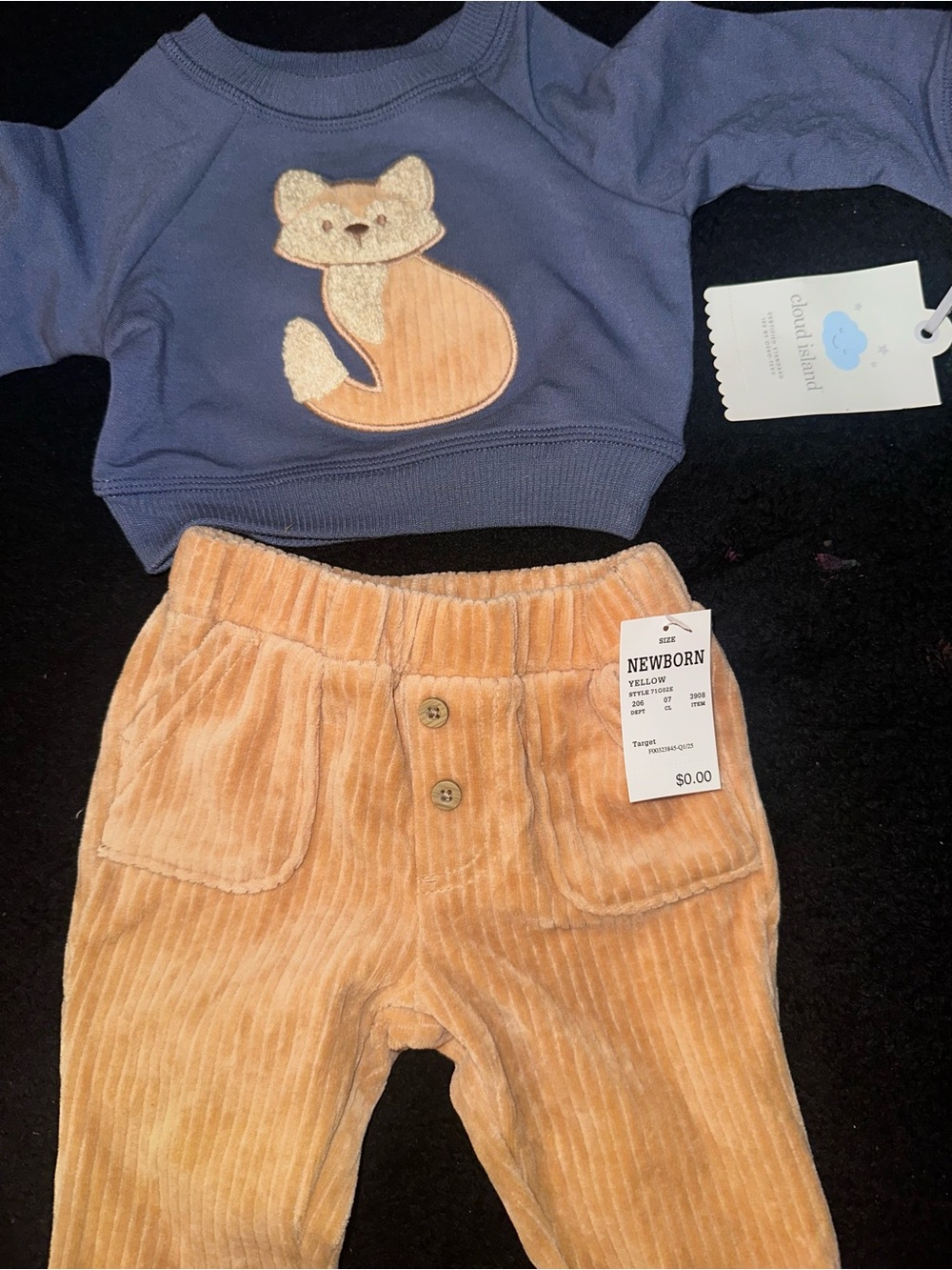 cloud island Yellow Corduroy Baby Joggers